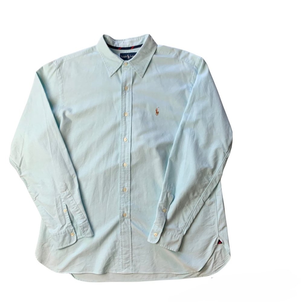 Ralph Lauren‎ Classic Fit Button Up Shirt Blue Label XL Light Mint Green